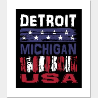 Detroit Michigan USA T-Shirt Posters and Art